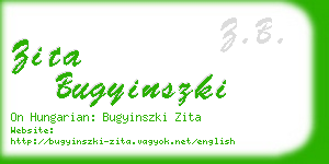 zita bugyinszki business card